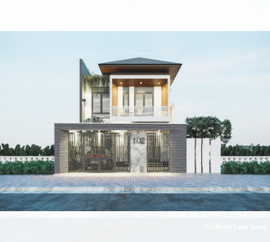 Mẫu biệt thự mái bằng 2 tầng hiện đại - Kết hợp tinh hoa kiến trúc và tiện nghi đẳng cấp