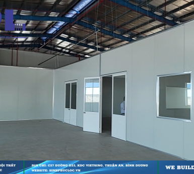 Công trình vách ngăn Panel và trần thả thạch cao tại nhà xưởng P5c: Tiêu chuẩn chất lượng, thời gian thi công nhanh chóng