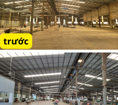 Hoàn tất hạng mục sửa chữa nâng cấp nhà xưởng văn phòng và kí túc xá tại công ty Hưng Diệu 30.000m2