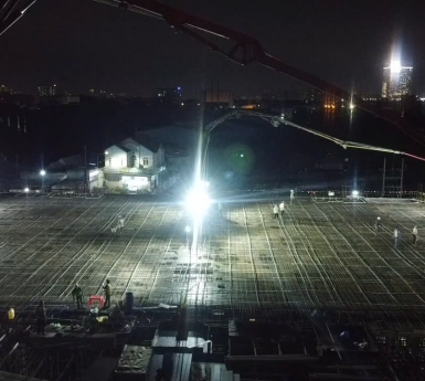 Tiến hành đổ sàn zone 1 nhà xưởng D7D8 KCN Việt Hương 1